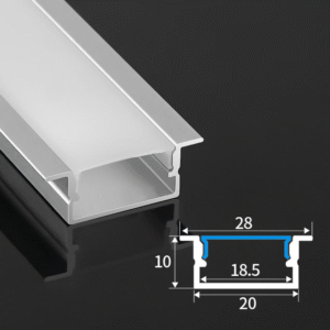 TWILIXO 20 x 10mm Recessed Aluminium Profile Light Channel