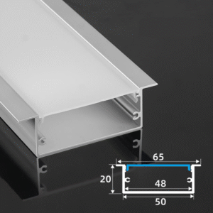 TWILIXO 50 x 20mm Recessed Aluminium Profile Light Channel