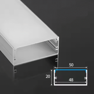 TWILIXO 50 x 20mm Surface Aluminium Profile Light Channel