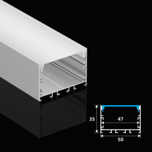 TWILIXO 50 x 35mm Surface Aluminium Profile Light Channel