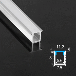 TWILIXO 7.5 x 8mm Recessed Aluminium Profile Light Channel